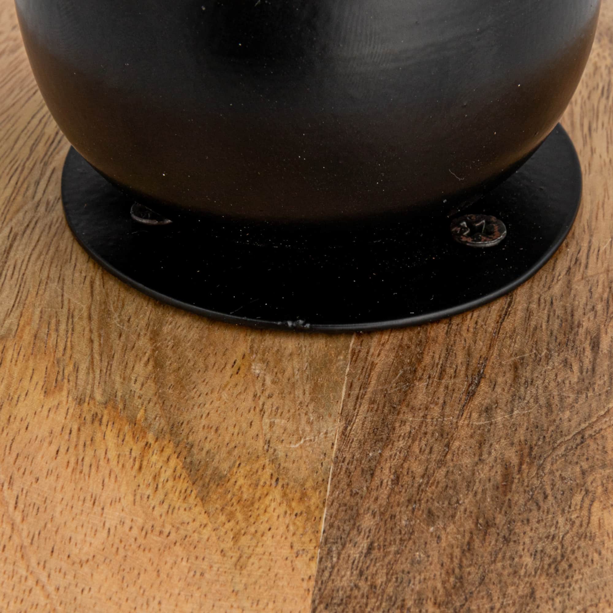Hello Honey® 9.75" Brown & Black Enameled Mango Wood Kitchen Pedestal